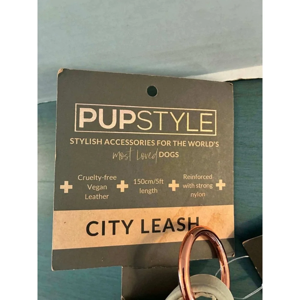 PupStyle City Leash Dogs OS Teal Palm Vibes NWT Vegan Leather Rose Gold Hardware